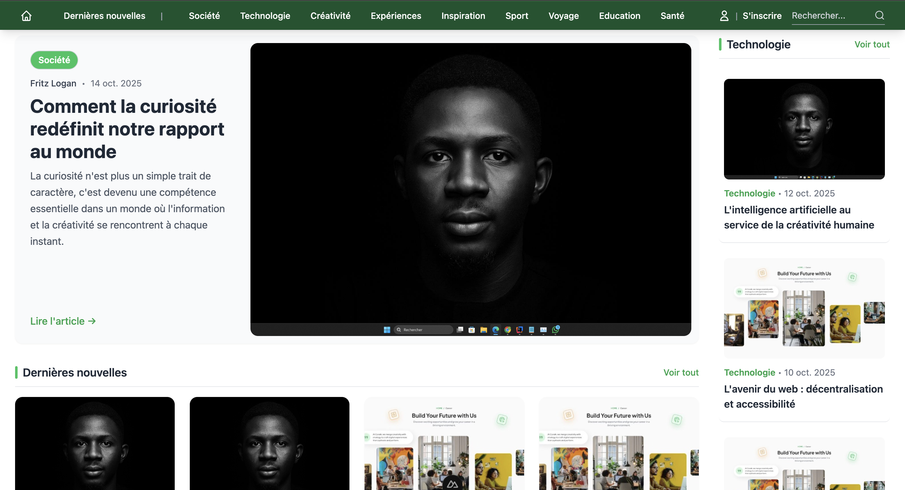 Aperçu du blog Modeium